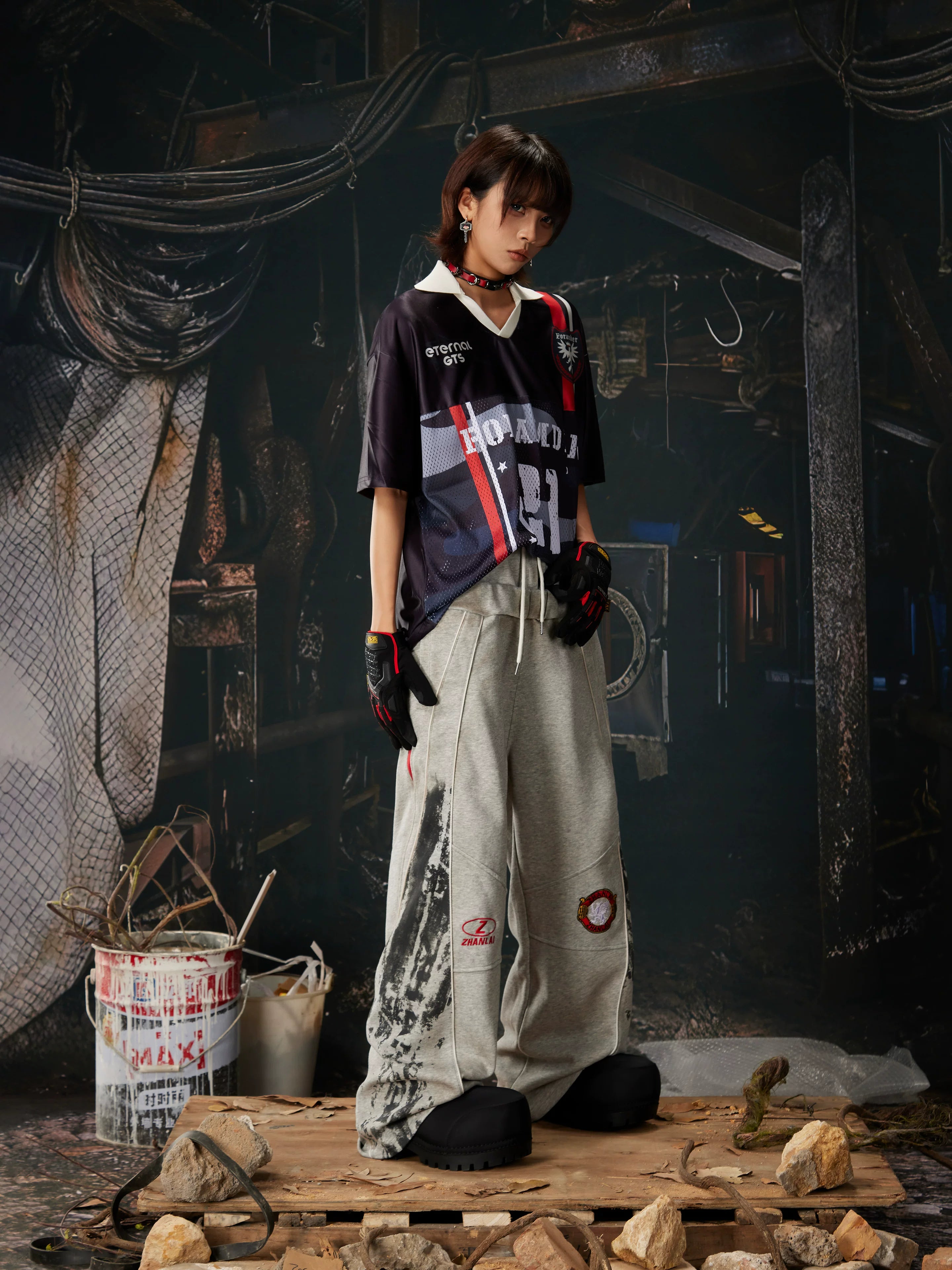 Number Print Contrast Jersey Tee
