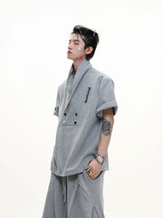 【25s Jun.】V-neck Padded Sportswear Set with Elegant Pleats
