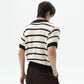 【25s Aug.】Striped Colorblock V-Neck Knit Tee