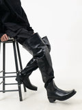 Square Toe Thick Sole Raised Toe Over the Knee High Boots