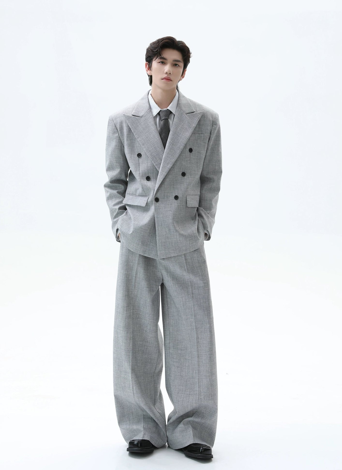 【25s Nov.】Retro V-neck Suit Jacket/Casual Pants