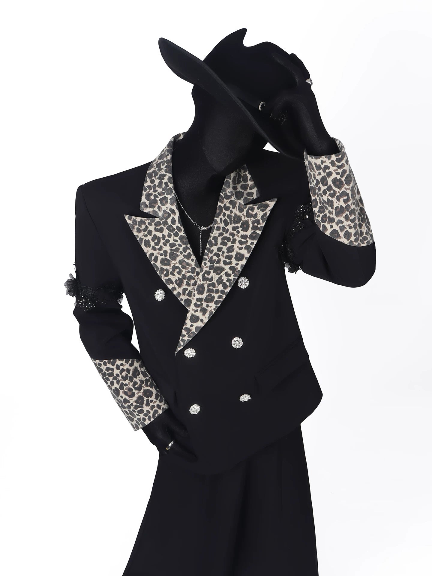 【26s May.】Leopard Collar Structured Oversized Blazer