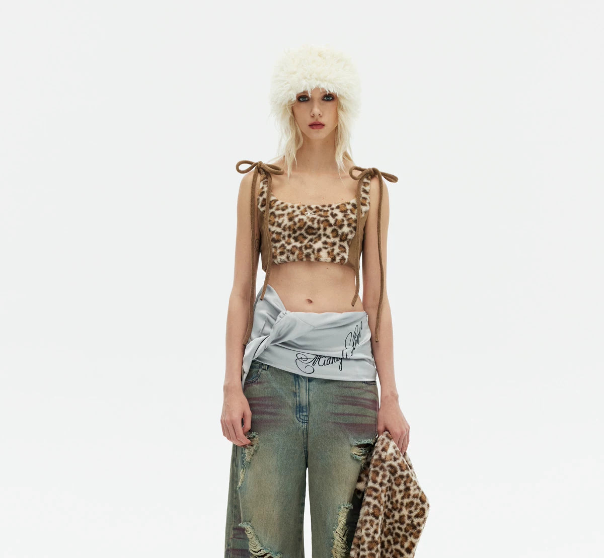 Leopard Print Embroidered Cute Vest