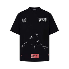 Cartoon Lion Badge Oversized Tee