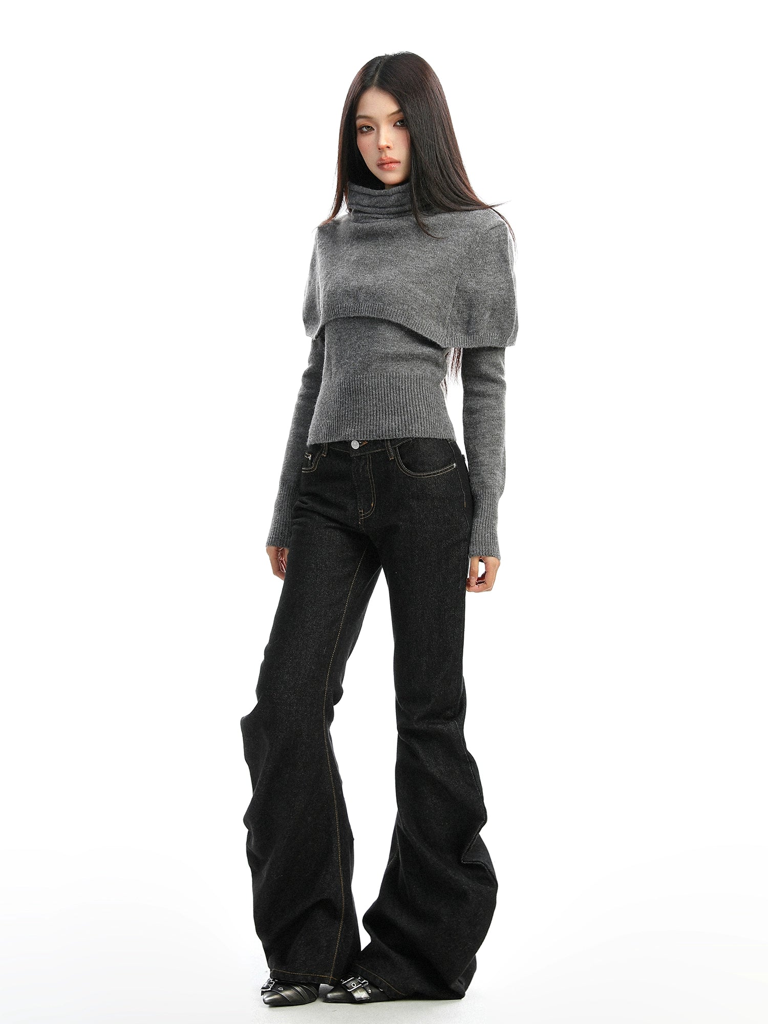 【25s Dec.】Detachable Cape Shawl Sweater
