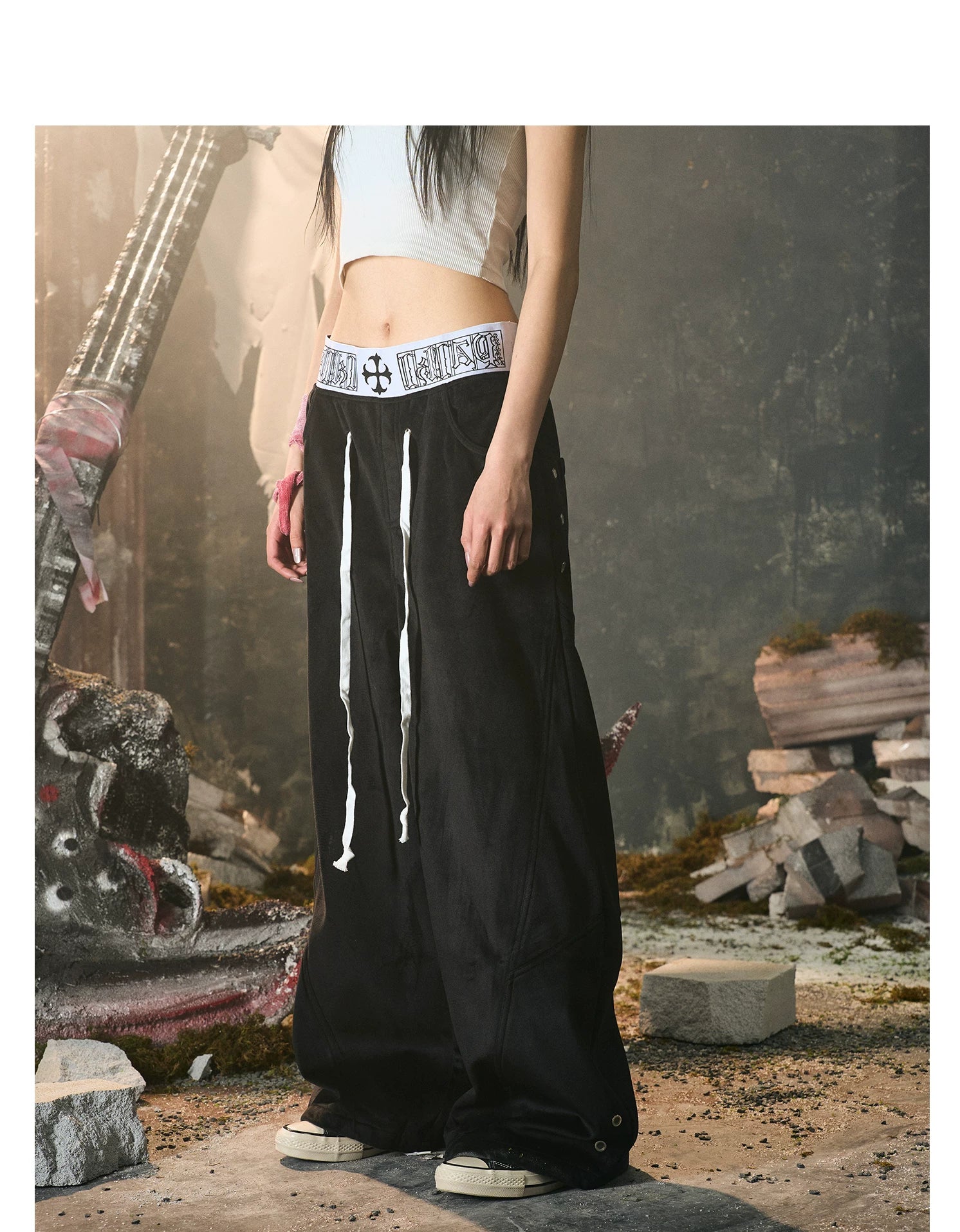 【26s Jan.】Boxing Velvet Curved Wide-Leg Denim Pants