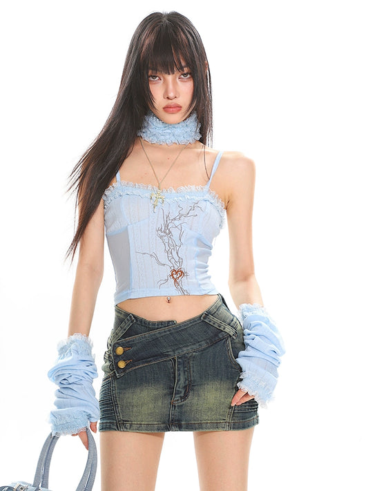 【25s Jul.】Mesh Embroidered Statement Tank Top