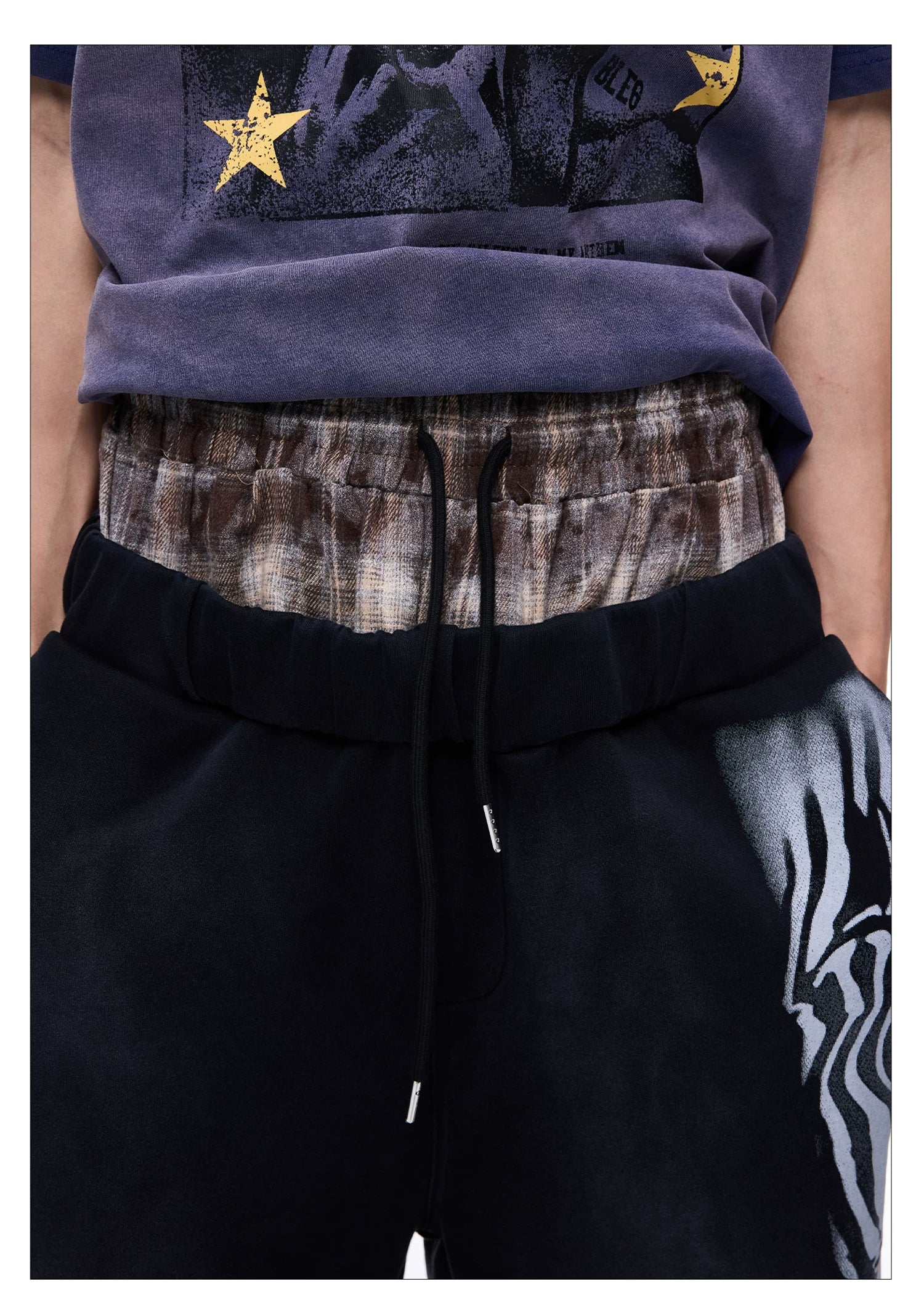 Double Waist Leopard Panel Sweatpants