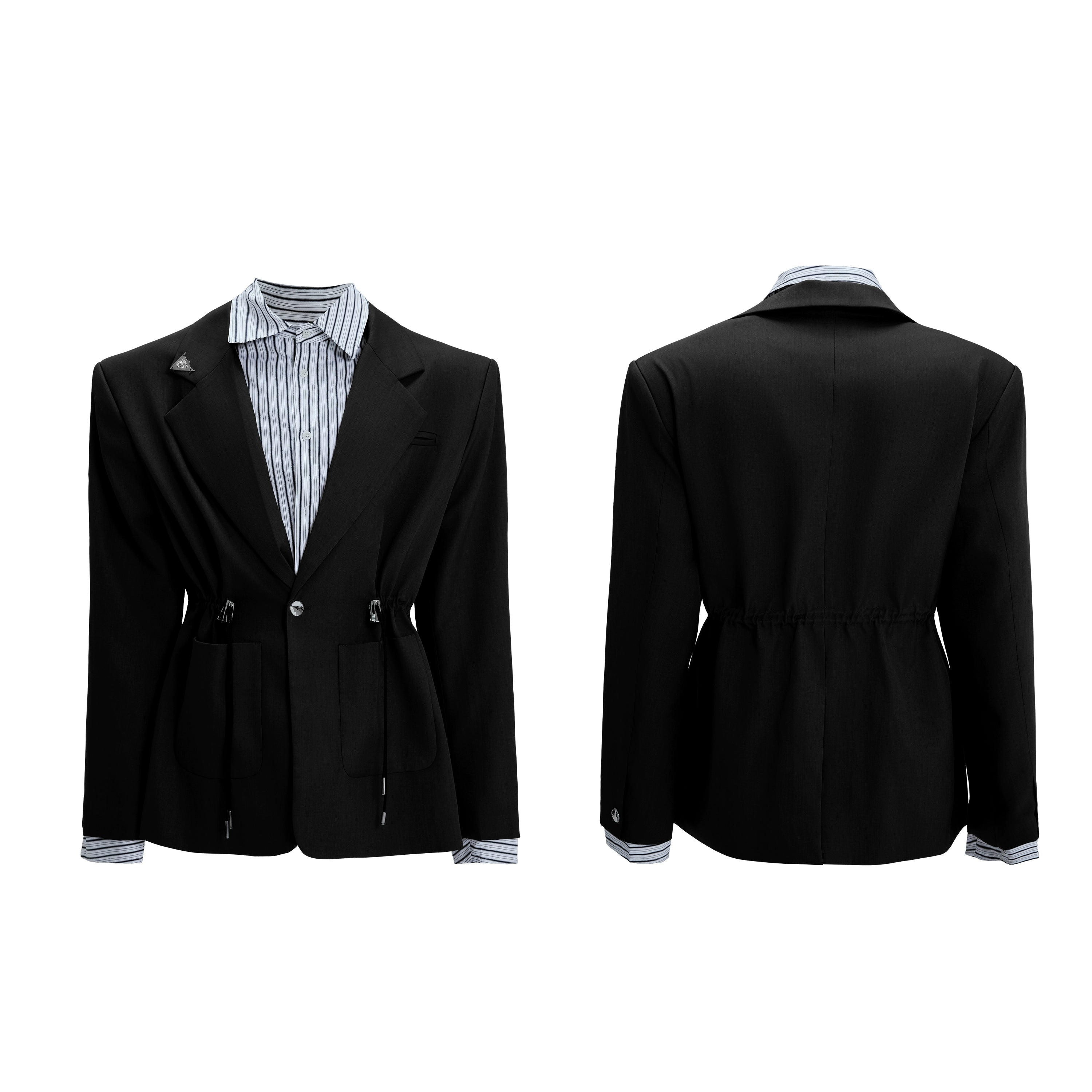 【25s Nov.】Drawstring Waist Padded Shoulder Suit/ Trousers