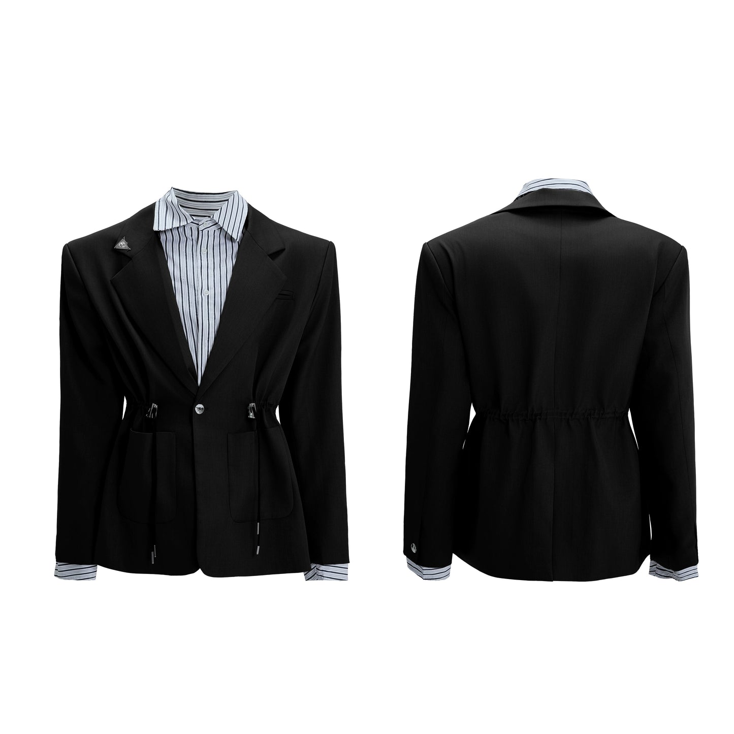 【25s Nov.】Drawstring Waist Padded Shoulder Suit/ Trousers