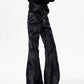【25s Oct.】Water Ripple Dark Style Distressed Jeans
