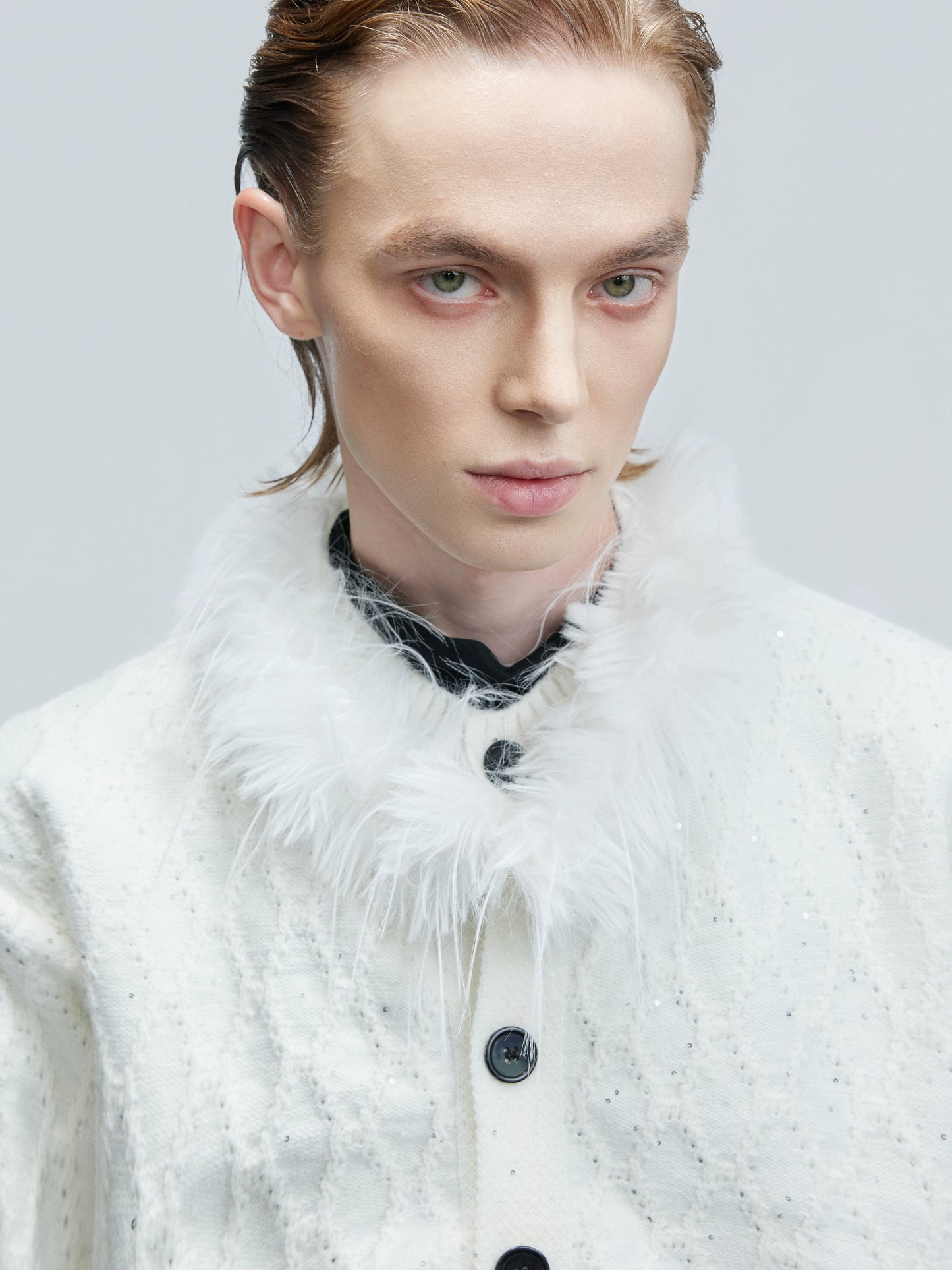 【25s Nov.】Fine Glitter Textured Cable Knit Sweater