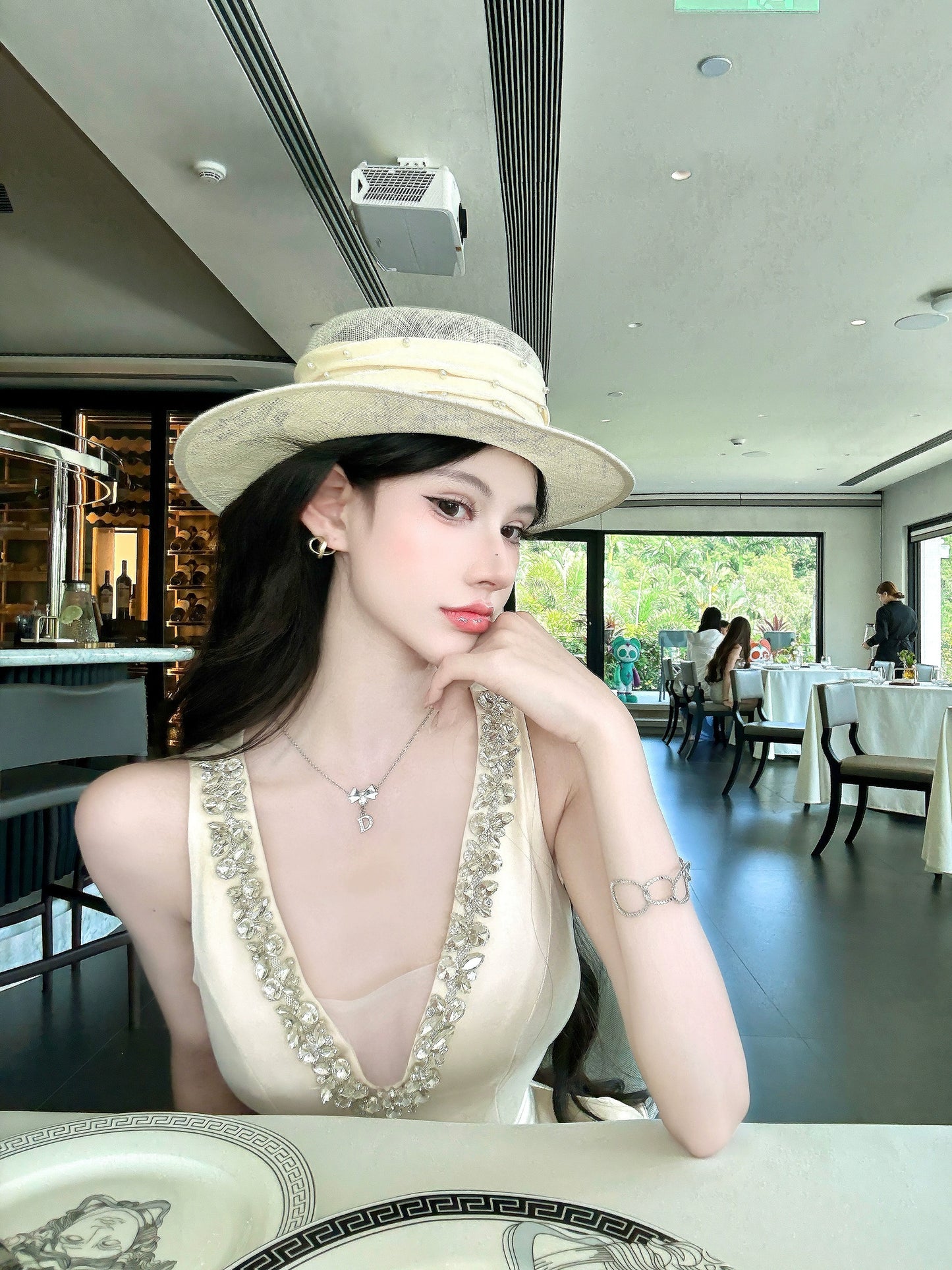 【25s Aug.】Diamond V-neck Suspender Dress