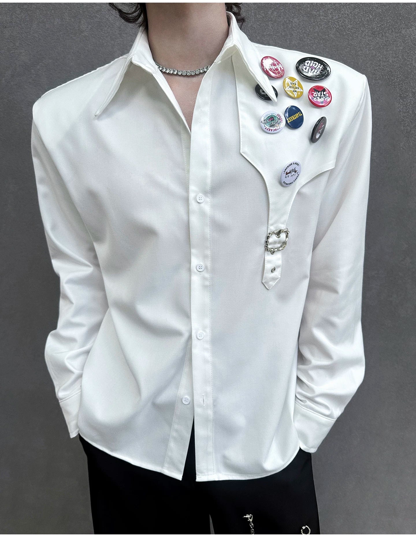 Badge Detail Casual Shirt