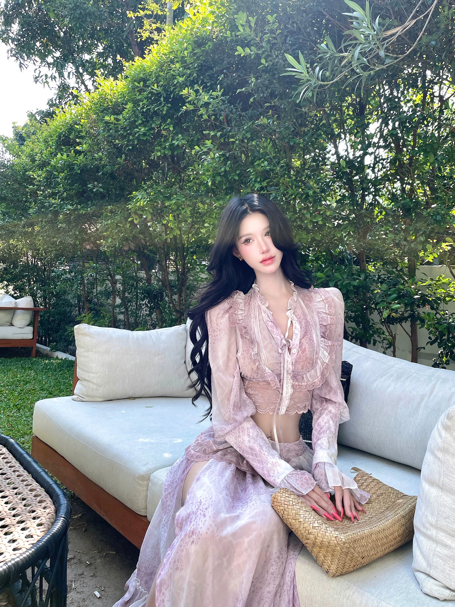 Chiffon Floral Top / Skirt