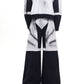 【25s Aug.】Patchwork Painted Dirty-Wash Wide-Leg Denim Pants Set