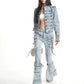 【25s Sep.】Light Blue Faded Flare Wide-Leg Jeans