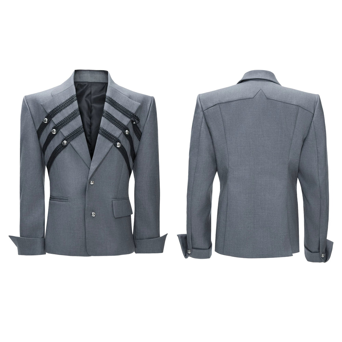 【26s Apr.】Silver Detail Double-Breasted Tailored Suit Set
