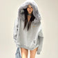 【25s Sep.】Slouchy Fur Collar Cardigan Hoodie