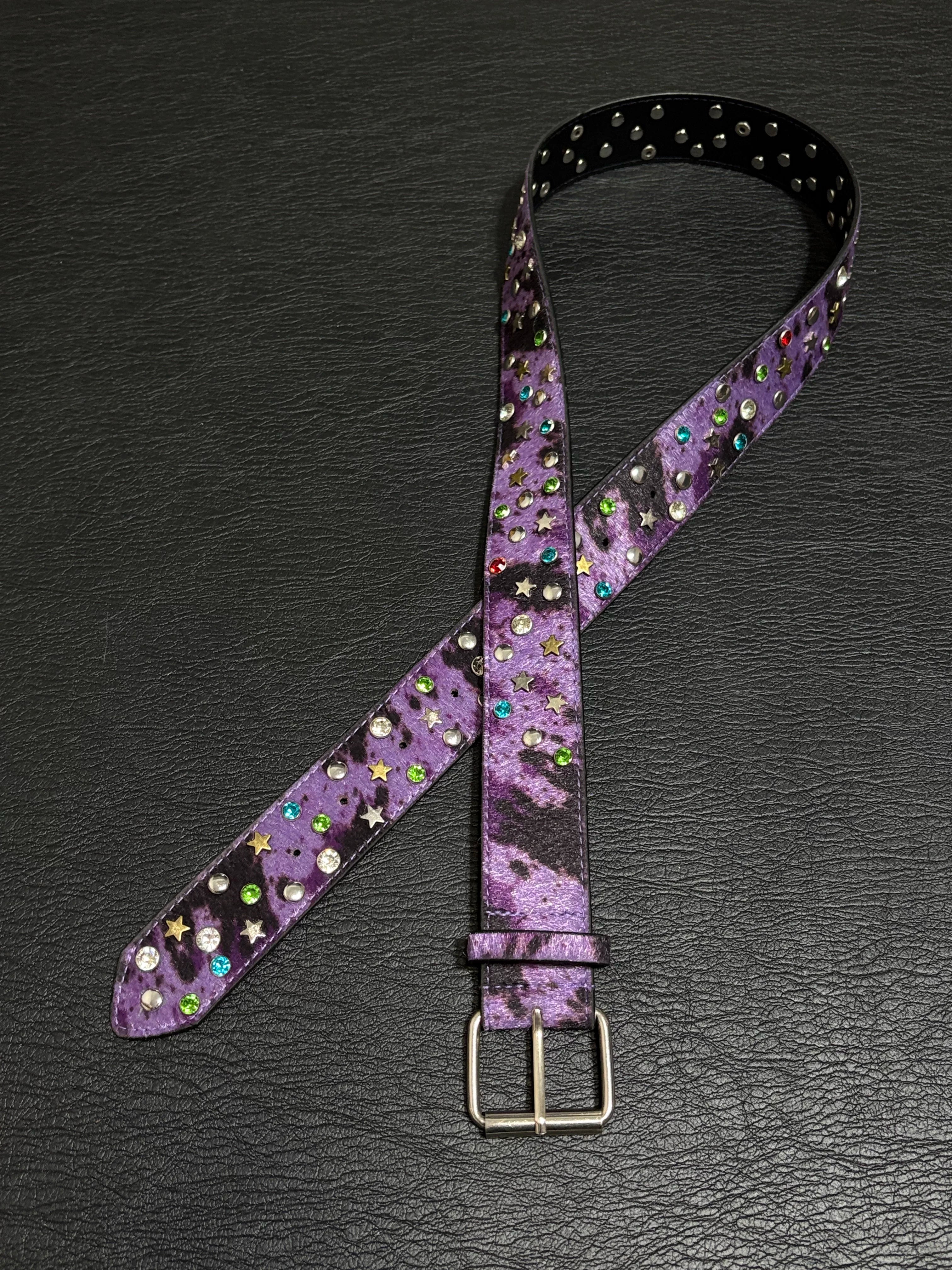 Vintage Purple Leopard Gem Belt
