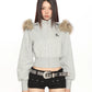【25s Nov.】Detachable Fur Collar Hooded Short Jacket