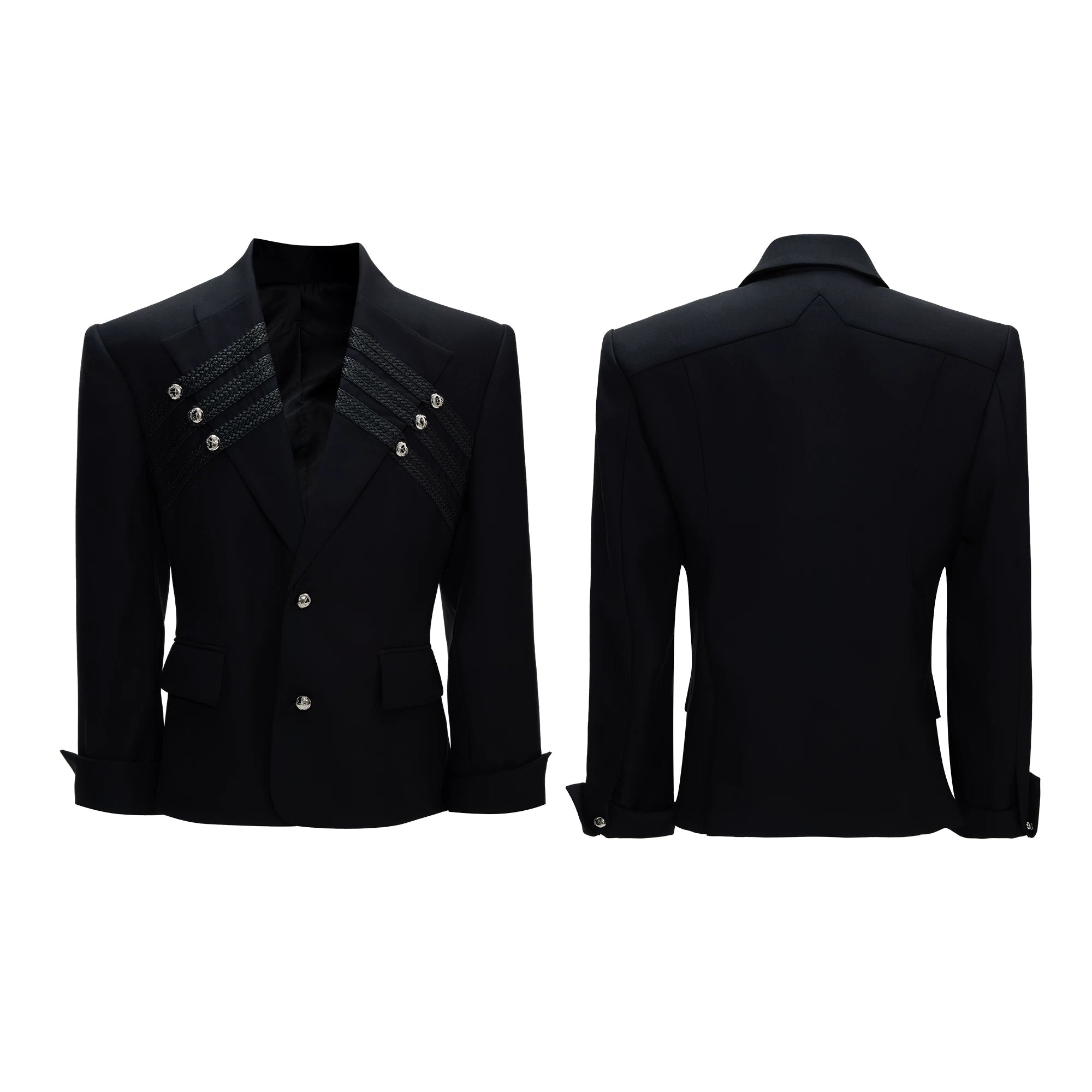 【26s Apr.】Silver Detail Double-Breasted Tailored Suit Set