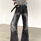 【25s Sep.】Vintage Pleated Lightning Pattern Jeans