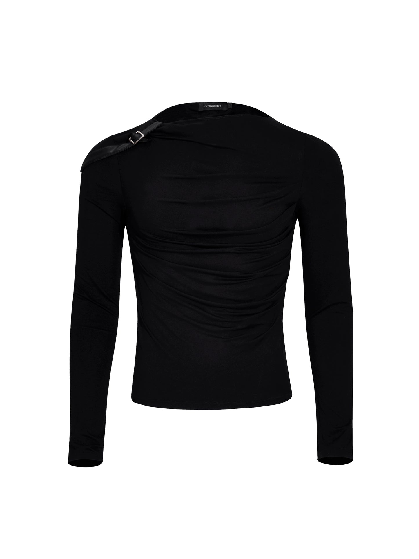 【25s Oct.】Pleated Leather Long-sleeved Bottoming Shirt