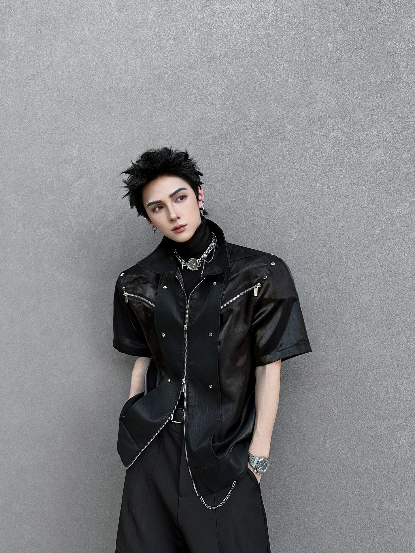 High-Street Turn-Down Collar Shirt