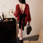 【24s Dec.】Bow Lace Loose Backless Sweater