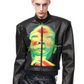 【25s Oct.】Portrait Print Cropped Leather Jacket
