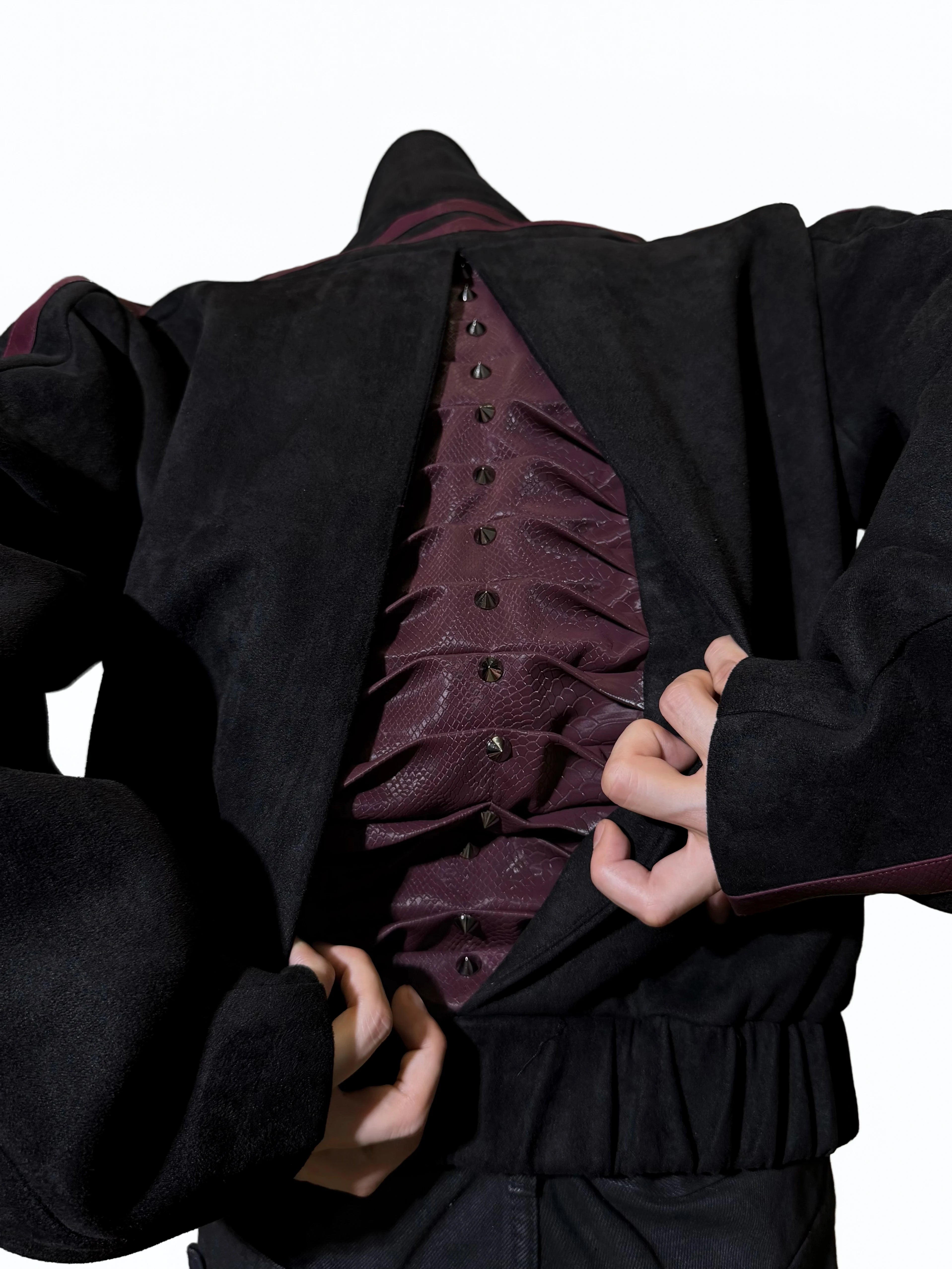 Suvet Spine Studded Suede Jacket