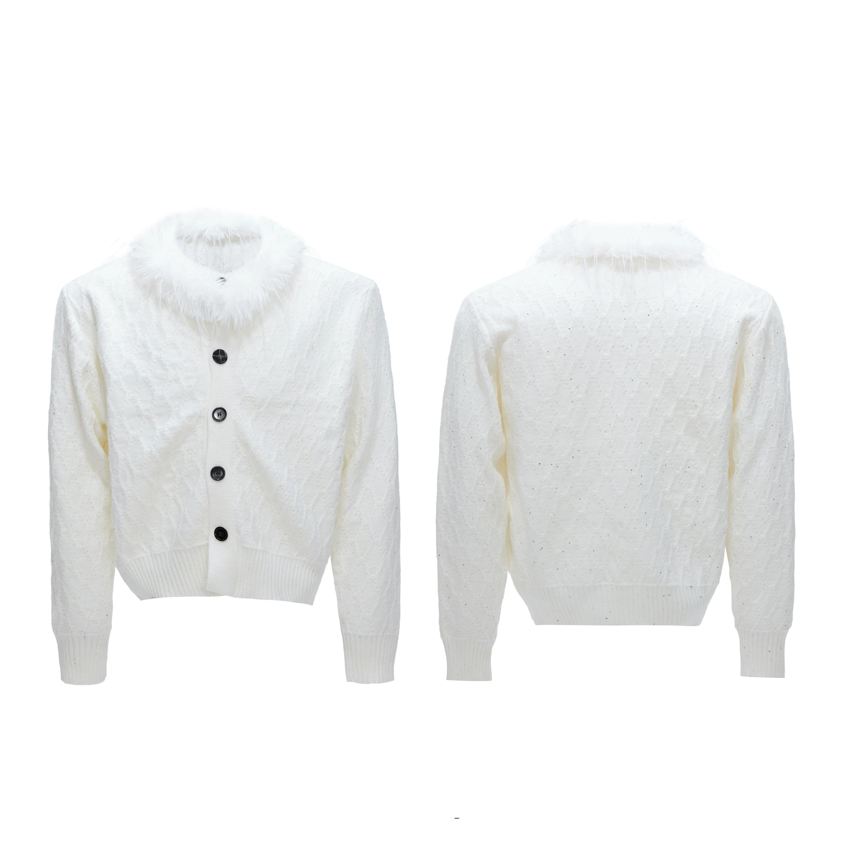 【25s Nov.】Fine Glitter Textured Cable Knit Sweater