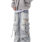【25s Jul.】Heavy Washed Ripped Multi-pocket Jeans