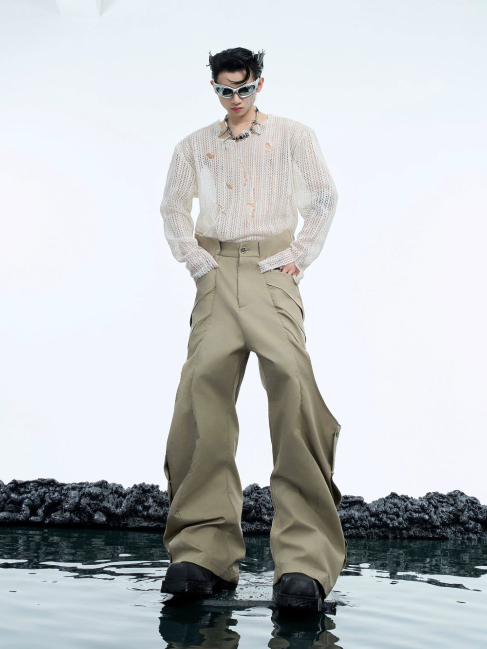 【24s Dec.】Shaped Niche Structure Pleated Loose Casual Pants ArtsKoreanMan