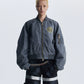 【25s Aug.】Distressed Washed Loose Bomber Jacket