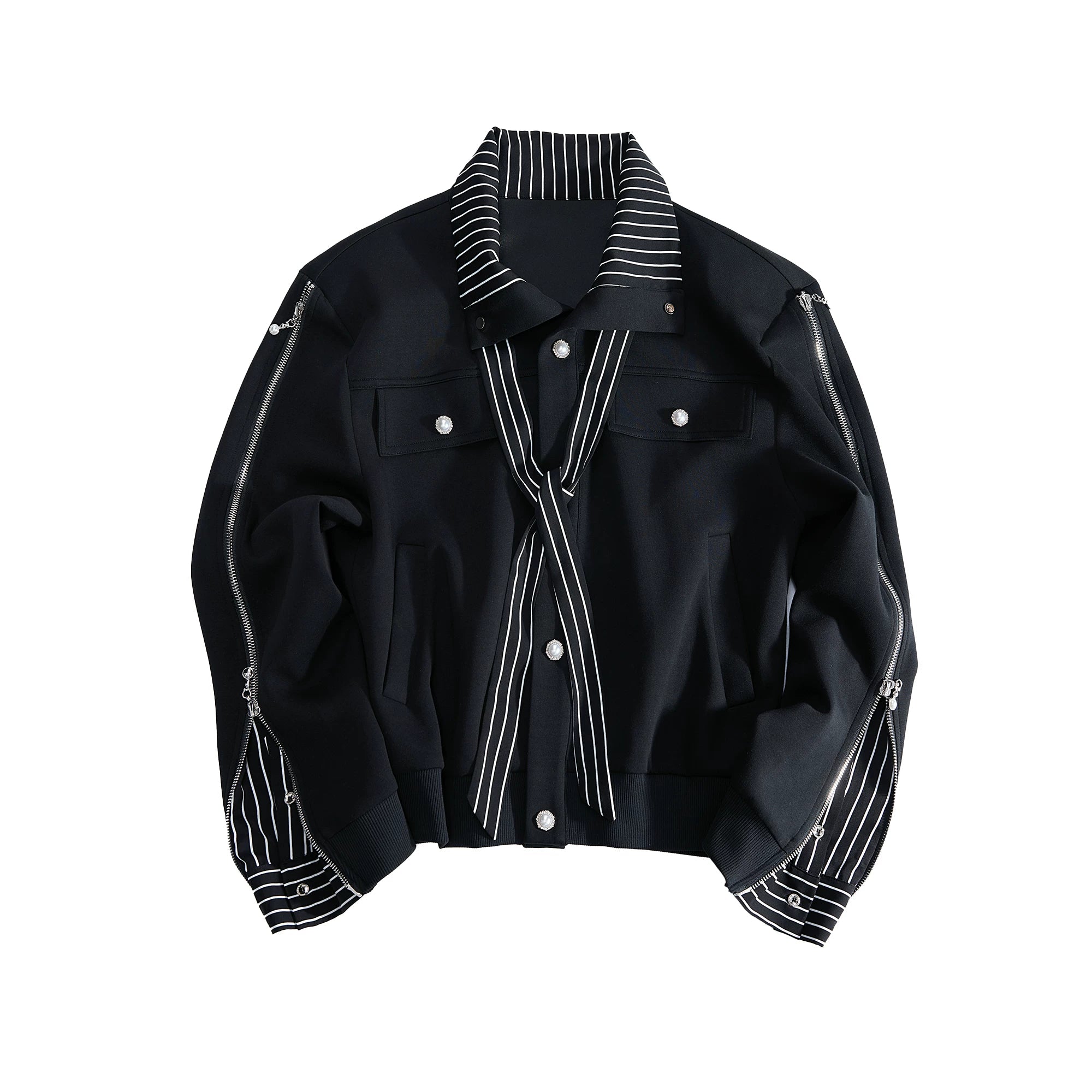 Striped Ribbon Layered Track Top / Pants