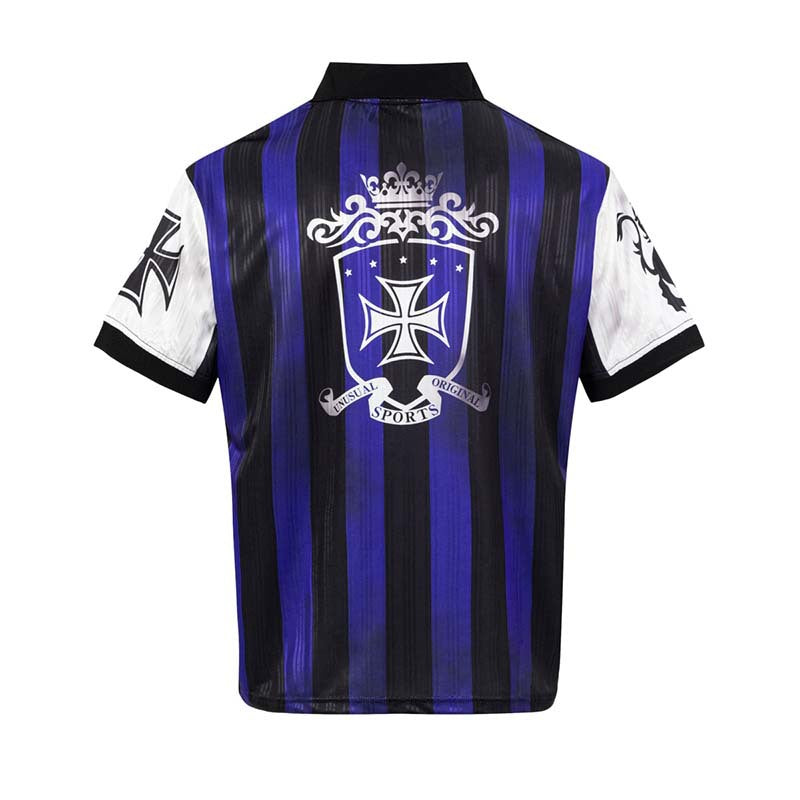 Vintage Badge Stripe Polo Jersey Tee