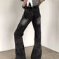 【25s Sep.】Vintage Pleated Lightning Pattern Jeans