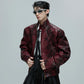 Python Textured Leather Fashion Jacket