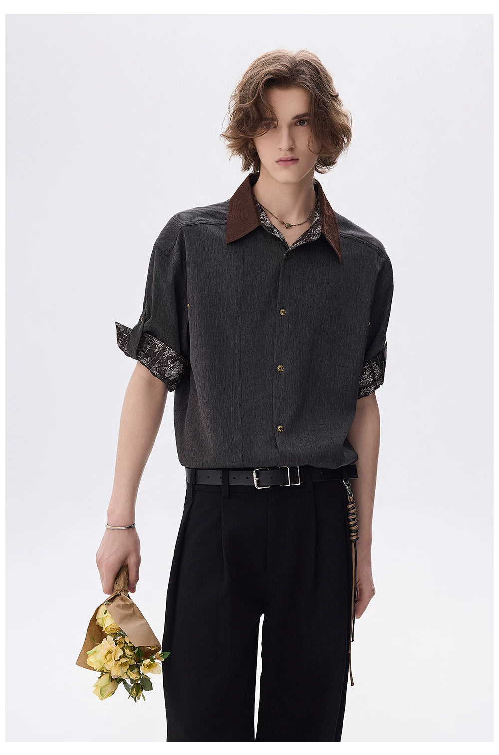 Vintage Contrast Denim Panel Shirt
