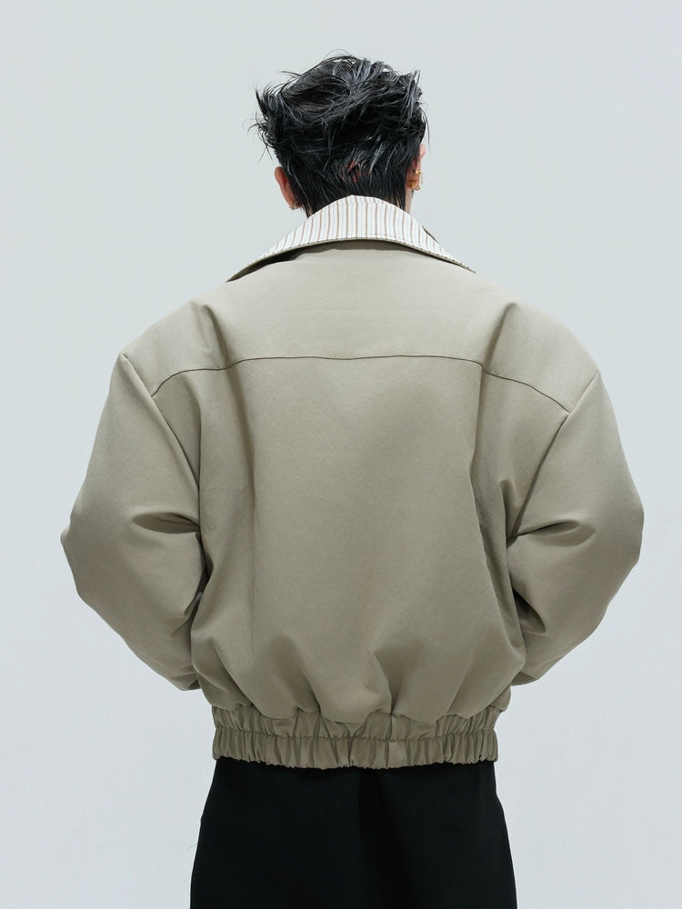 【25s Nov.】Washed Striped Thickened Cotton Coat