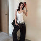 【25s Aug.】Leopard Print Double-Waist Curved Blade Jeans