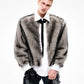 【25s Oct.】Faux Fur Patchwork Design Plush Warm Shirt