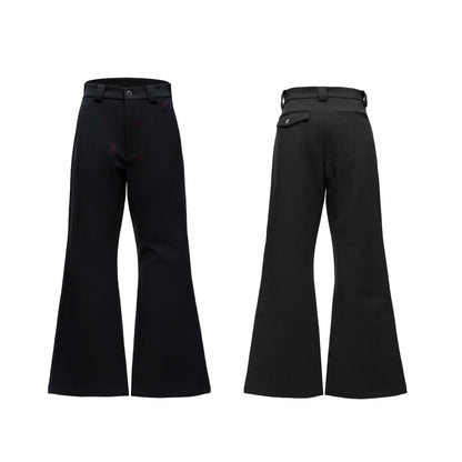 【25s Aug.】Pleated Red Lip Print Flared Trousers