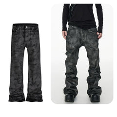 【25s Aug.】Vintage Coated Waxed Flared Jeans