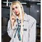【25s Sep.】Vertical Striped Tie Print Shirt