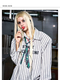 【25s Sep.】Vertical Striped Tie Print Shirt