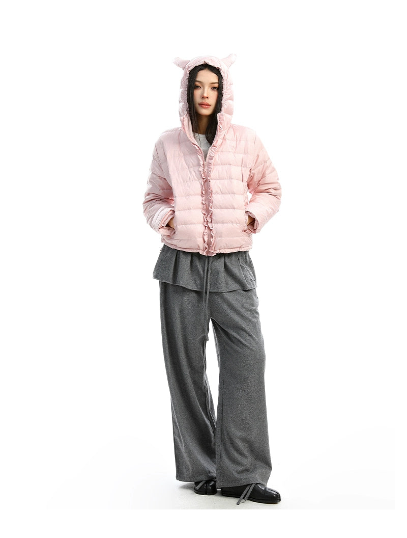 【25s Dec.】Sweet Little Devil Horn Hooded Down Jacket