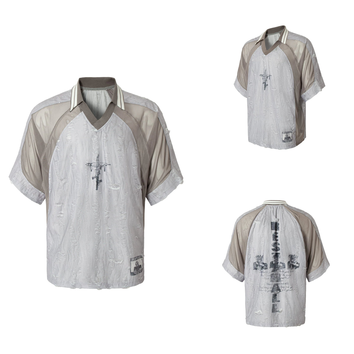 Deconstructed Patchwork Distressed Jersey Tee